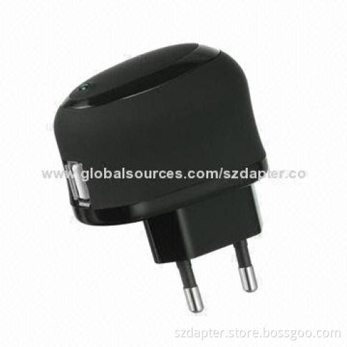 5V/1A Mobile Phone Charger with EU Plug, 100-1,100mA Current